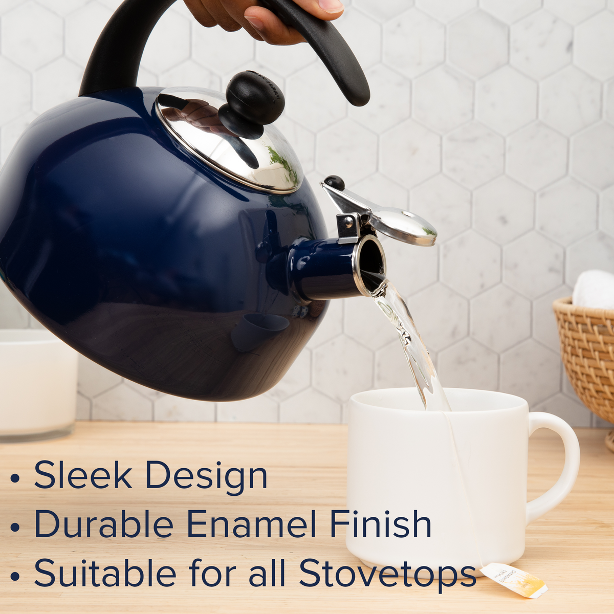 STRATEY Electric Tea Kettle Color: Haze Blue B094YSPCF9