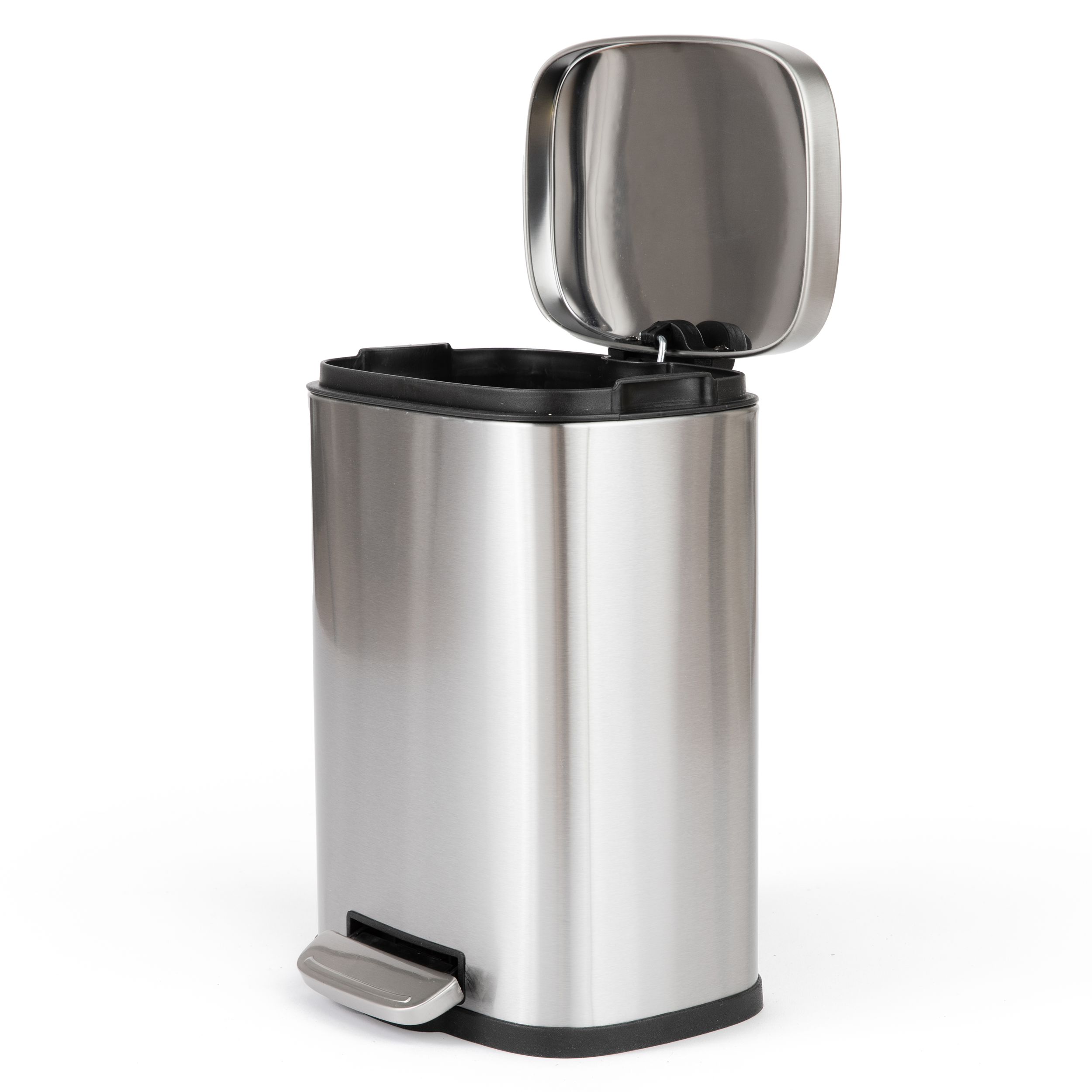 Rectangular, Stainless Steel, Soft-Close, Step Trash Can, 30 Liter