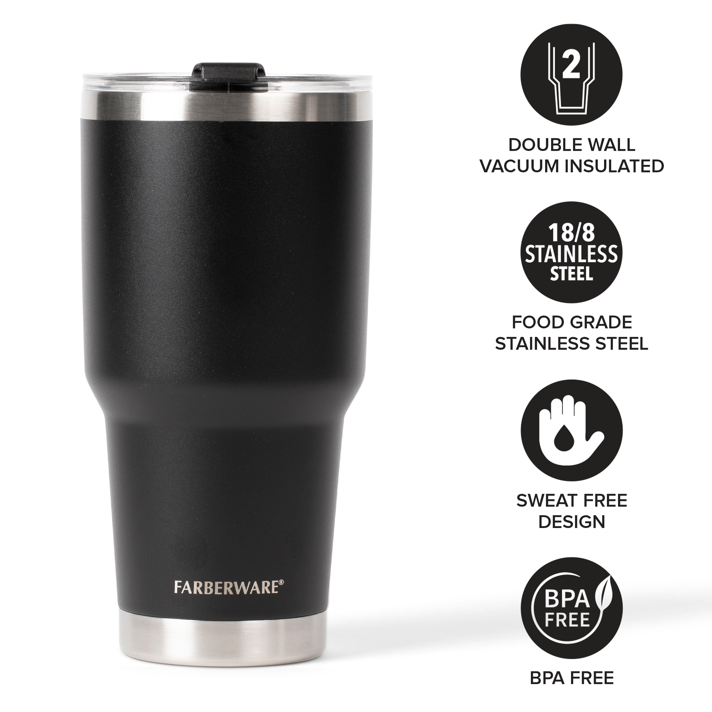 Farberware Mugs - Trek 30oz Stainless Steel Mug