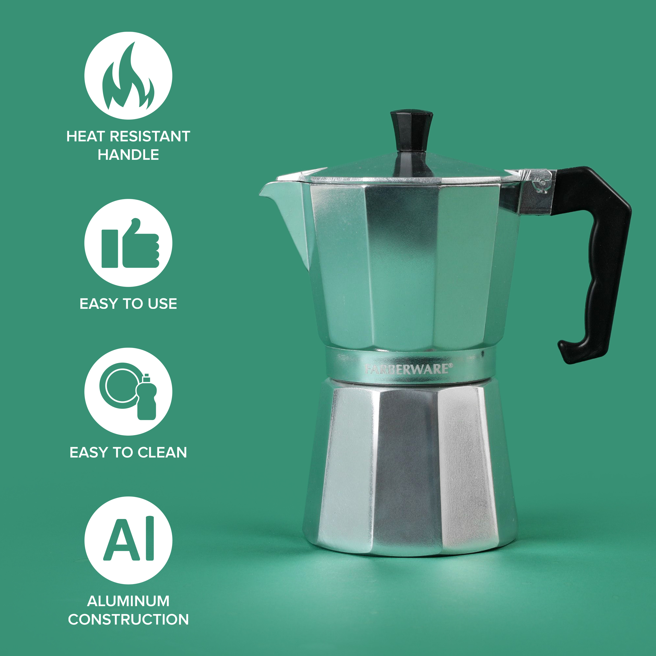 Durable Coffee Maker Aluminum Mocha Espresso Percolator Pot Coffee